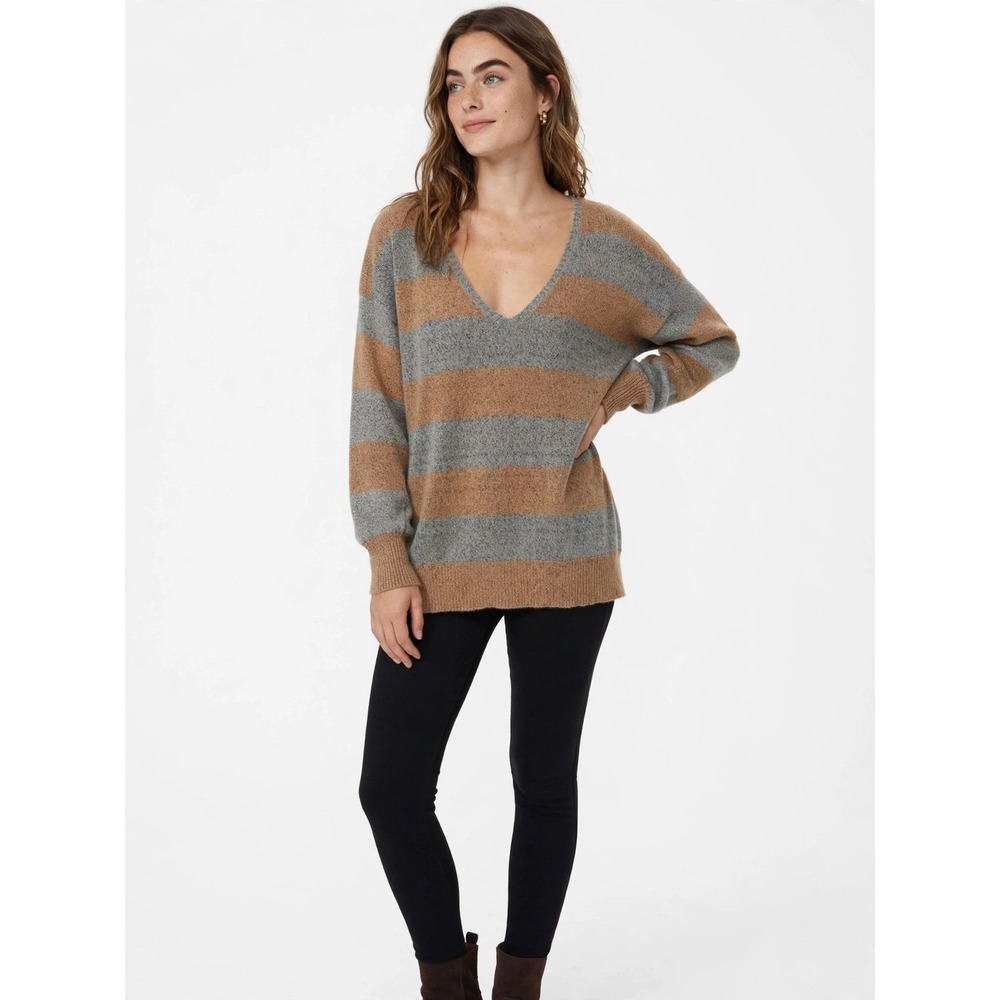 BDG Sweater XS Gray Oversized V Neck Slouchy Indie Grunge Knitwear